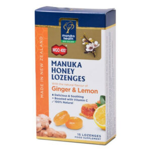 Manuka MGO 400+ mézes cukorka gyömbér és citrom – 65g
