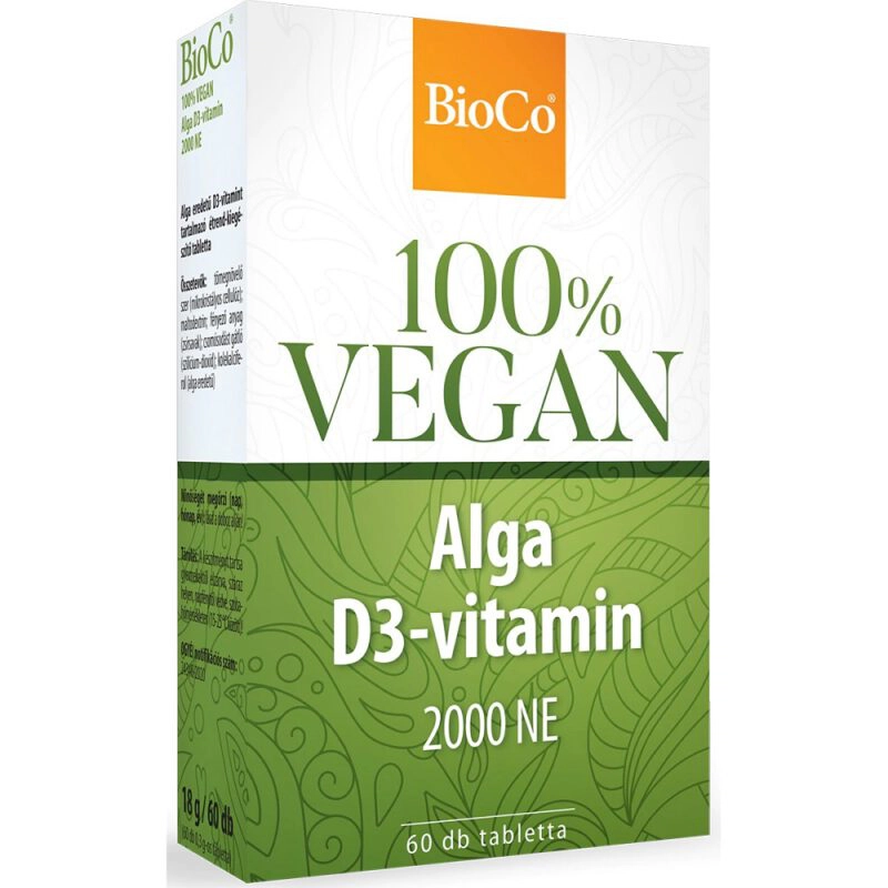 BioCo 100% VEGAN Alga D3-vitamin 2000NE tabletta - 60db