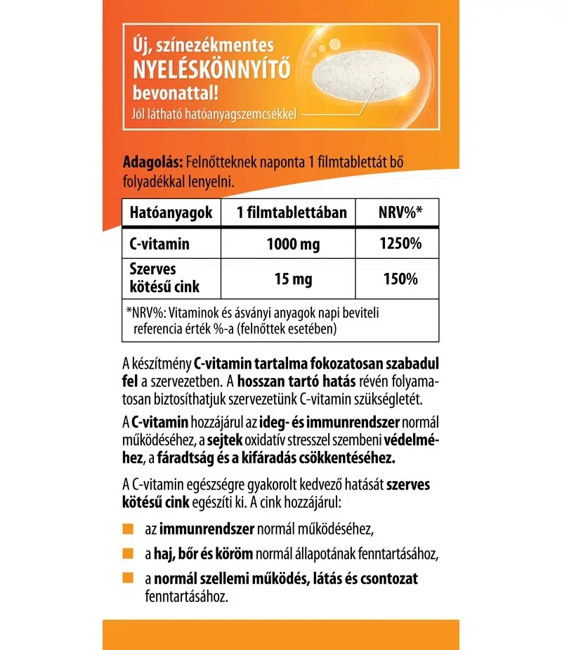 BioCo C+Cink Retard C-vitamin 1000mg + szerves Cink Családi csomag - 100db 2 BioCo C+Cink Retard C-vitamin 1000mg + szerves Cink Családi csomag - 100db - Image 2