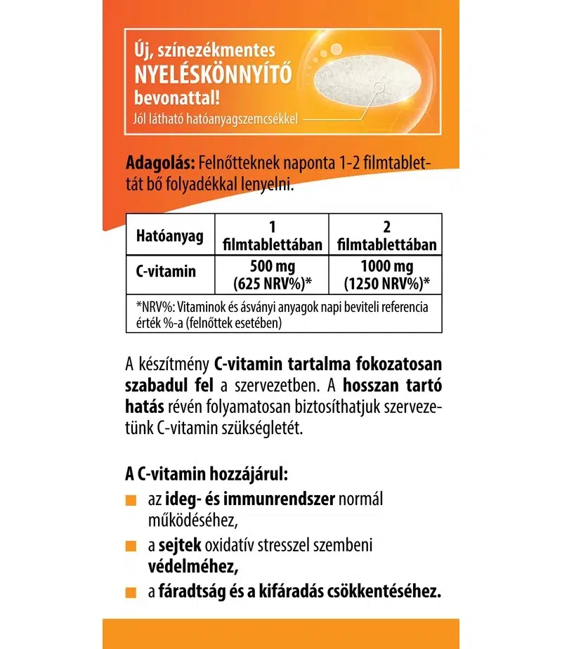 BioCo Csipkebogyós RETARD C-vitamin 500mg Családi csomag - 100db 2 BioCo Csipkebogyós RETARD C-vitamin 500mg Családi csomag - 100db - Image 2