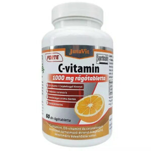 JutaVit C-vitamin Forte 1000mg + D3-vitamin 2000NE narancs ízű rágótabletta – 60db