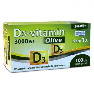 JutaVit Olíva D3-vitamin 3000NE lágyzselatin kapszula - 100db