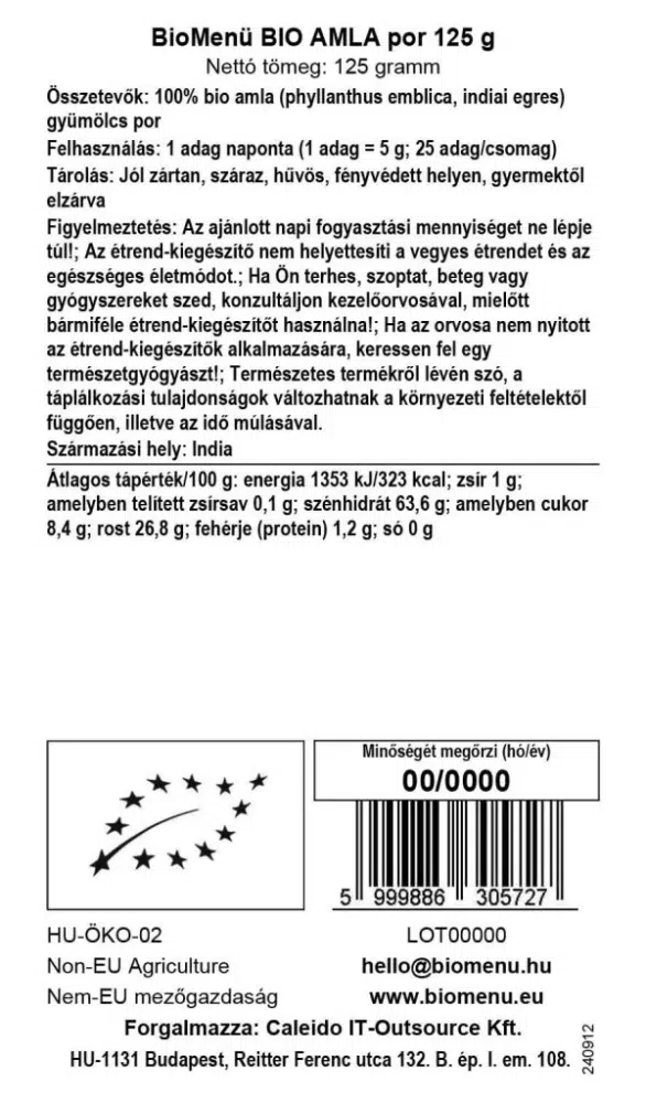 Biomenü bio amla por - 125g 2 Biomenü bio amla por - 125g - Image 2