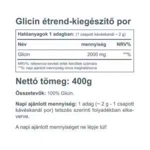 Vitaking Glicin natúr italpor - 400g 3 Vitaking Glicin natúr italpor - 400g - Image 2