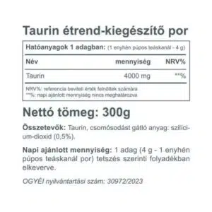 Vitaking Taurin natúr italpor - 300g 3 Vitaking Taurin natúr italpor - 300g - Image 2