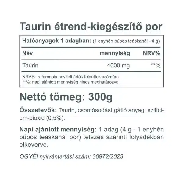 Vitaking Taurin natúr italpor - 300g 2 Vitaking Taurin natúr italpor - 300g - Image 2