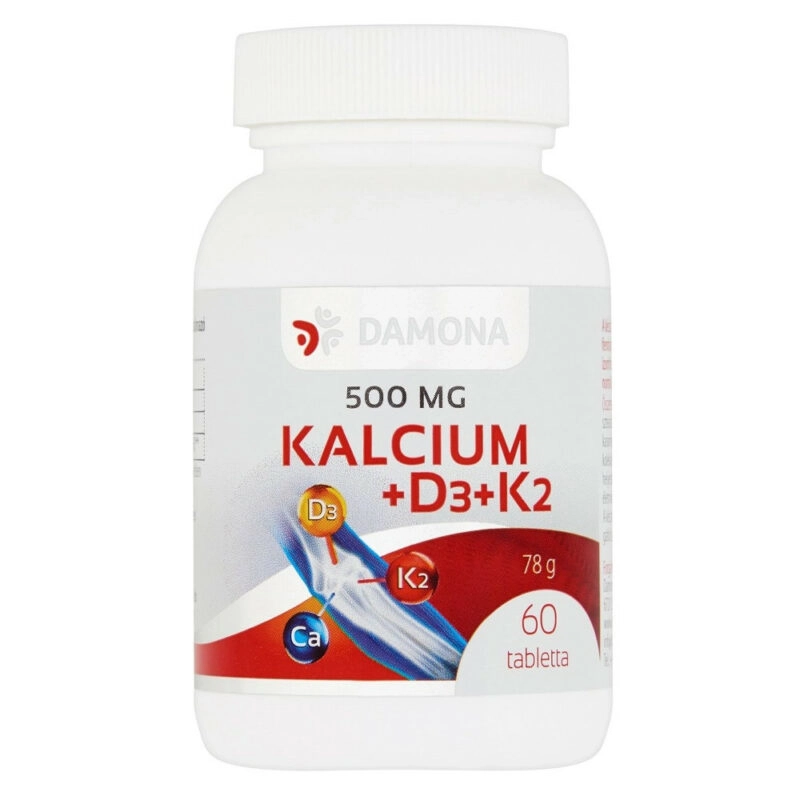 Damona Kalcium + D3-vitamin + K2-vitamin tabletta - 60db
