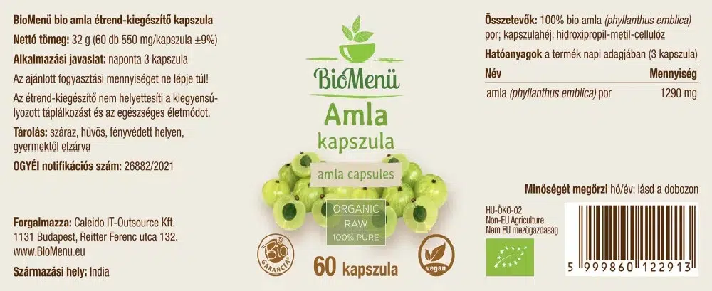 Biomenü Bio Amla kapszula - 60db 2 Biomenü Bio Amla kapszula - 60db - Image 2