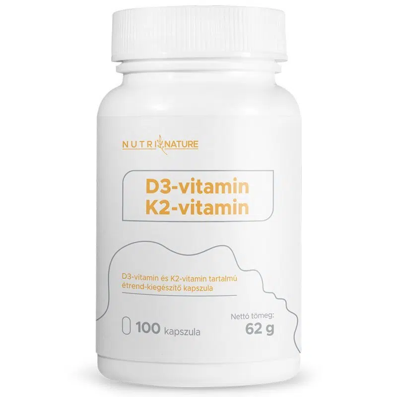 Nutri Nature D3-vitamin + K2-vitamin kapszula - 100db 1 Nutri Nature D3-vitamin + K2-vitamin kapszula - 100db
