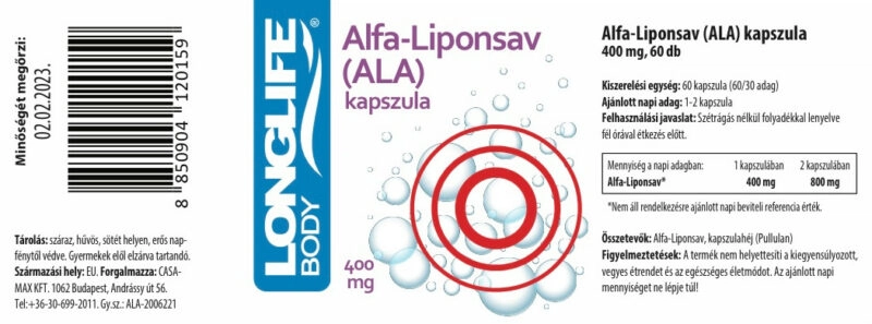 Longlife Alfa-Liponsav kapszula - 60db 2 Longlife Alfa-Liponsav kapszula - 60db