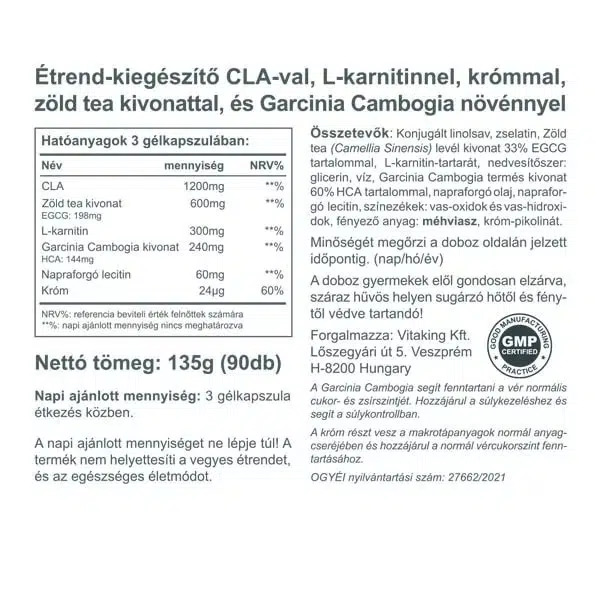 Vitaking Fat Burner gélkapszula - 90db 2 Vitaking Fat Burner gélkapszula - 90db - Image 2