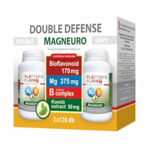 Flavin7 Double Defense Magneuro Mg + B-complex vitamin Komló extraktummal kapszula - 2x120db