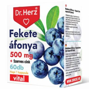 Dr. Herz Fekete Áfonya 500 mg + Szerves Cink kapszula - 60db