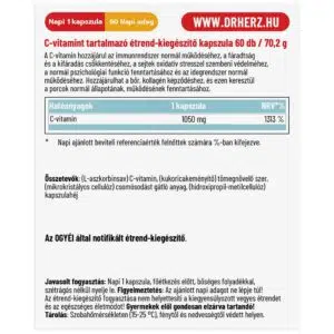 Dr. Herz C-vitamin 1050 mg PURE kapszula - 60db 3 Dr. Herz C-vitamin 1050 mg PURE kapszula - 60db - Image 2