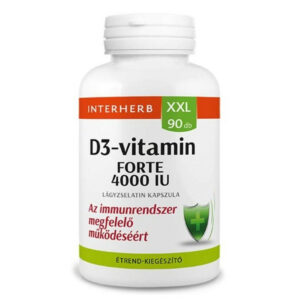 Interherb XXL D3-vitamin 4000 IU lágyzselatin kapszula - 90db