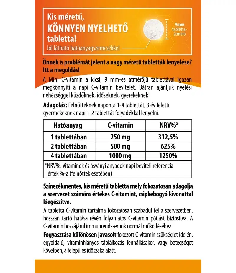 BioCo Mini C-vitamin 250mg tabletta - 120db 2 BioCo Mini C-vitamin 250mg tabletta - 120db - Image 2