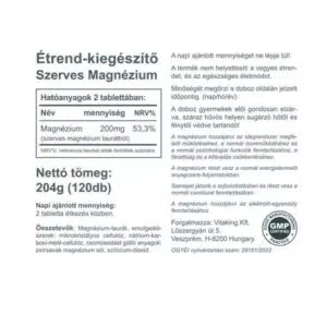 Vitaking Magnézium Taurát tabletta - 120db - Image 2