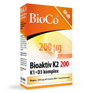 BioCo Bioaktív K2 200µg K1+D3 komplex tabletta - 60db