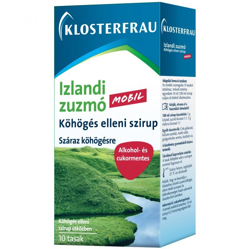 Klosterfrau Izlandi zuzmó köhögés elleni szirup MOBIL - 10 tasak 1 Klosterfrau Izlandi zuzmó köhögés elleni szirup MOBIL - 10 tasak