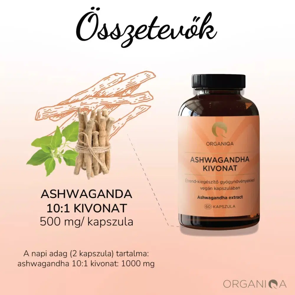 Organiqa Ashwagandha kivonat kapszula - 60db 2 Organiqa Ashwagandha kivonat kapszula - 60db - Image 2