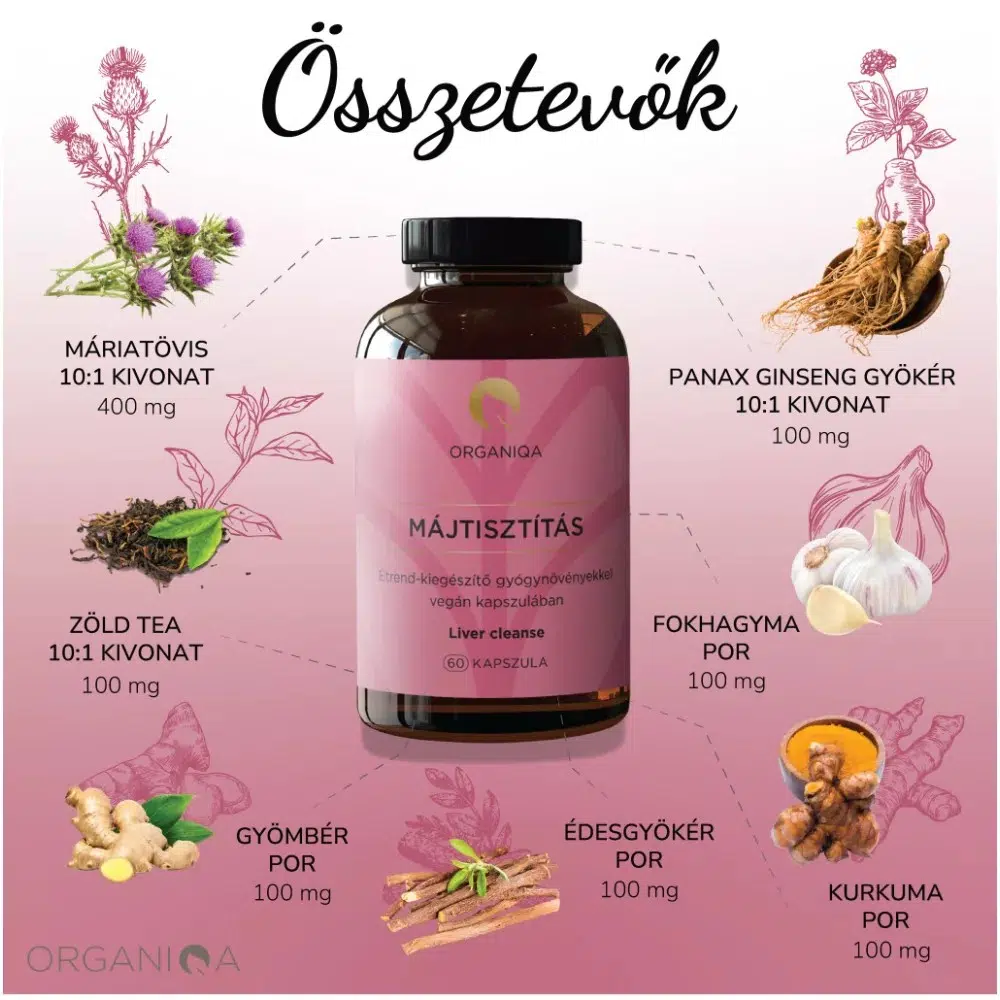 Organiqa Májtisztítás kapszula - 60db 2 Organiqa Májtisztítás kapszula - 60db - Image 2