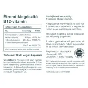Vitaking B12-vitamin 1000mcg kapszula - 90db 3 Vitaking B12-vitamin 1000mcg kapszula - 90db - Image 2