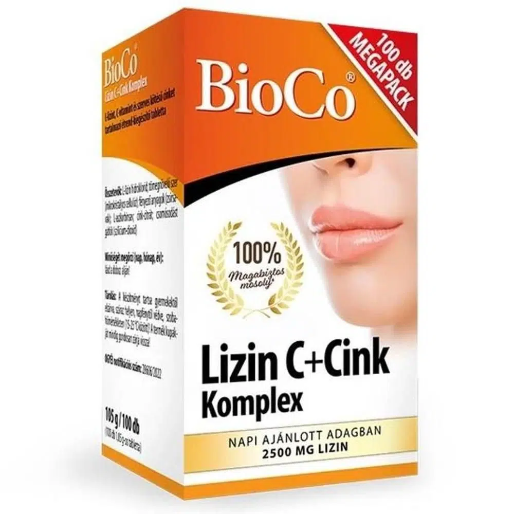 BioCo Lizin C+Cink Komplex tabletta Megapack - 100db 1 BioCo Lizin C+Cink Komplex tabletta Megapack - 100db