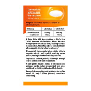 BioCo Lizin MAX 1000mg tabletta Megapack - 100db 4 BioCo Lizin MAX 1000mg tabletta Megapack - 100db - Image 2