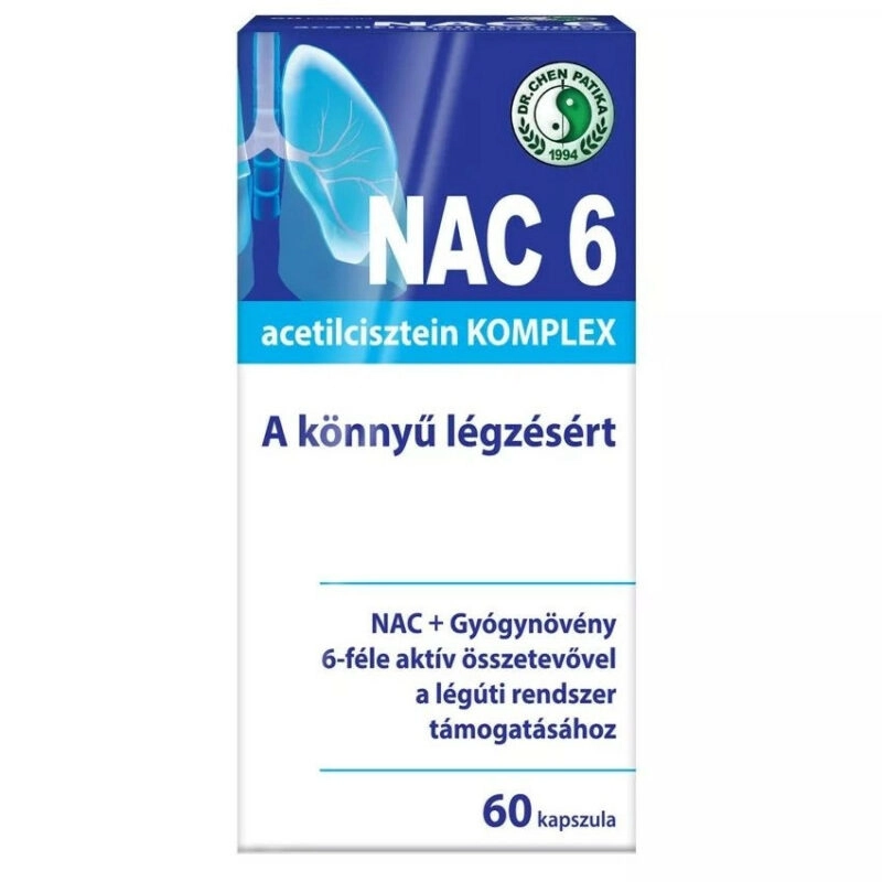 Dr. Chen NAC 6 N-Acetil L-Cisztein immunerősítő és nyákoldó komplex kapszula - 60db