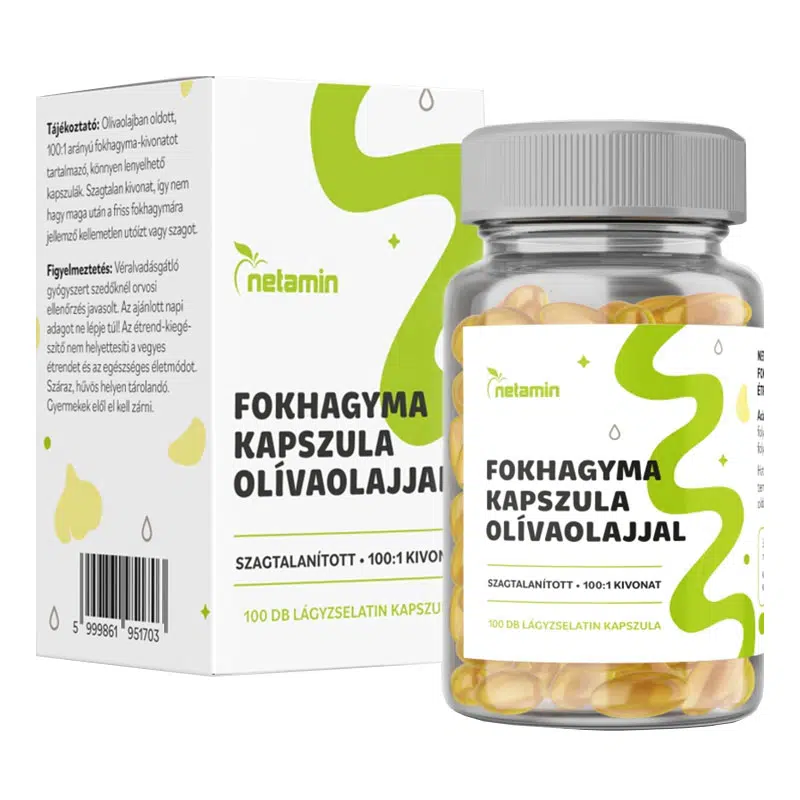 Netamin Fokhagyma kapszula olívaolajjal - 100db 1 Netamin Fokhagyma kapszula olívaolajjal - 100db