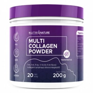 Nutri Nature Multi Kollagén por - 5 féle kollagénnel feketeribizli ízű - 200g