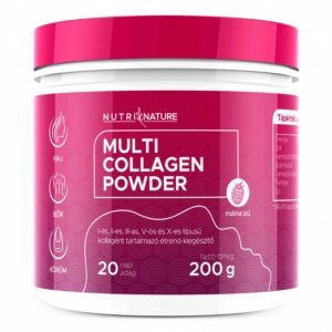 Nutri Nature Multi Kollagén por - 5 féle kollagénnel málna ízű - 200g