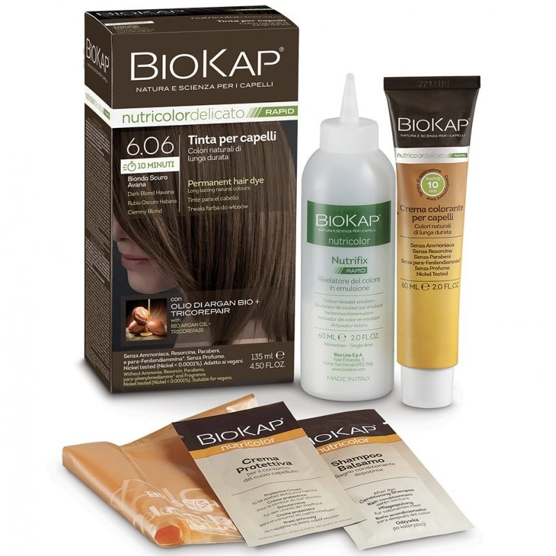 Biokap Nutricolor Rapid Tartós hajfesték Nr 6.06 sötét szőke Havana - 135ml 1 Biokap Nutricolor Rapid Tartós hajfesték Nr 6.06 sötét szőke Havana - 135ml