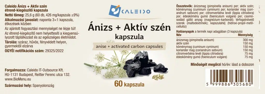 Caleido Ánizs+Aktív szén kapszula - 60db 2 Caleido Ánizs+Aktív szén kapszula - 60db - Image 2