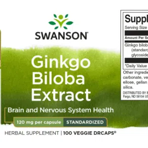 Swanson Ginkgo Biloba kivonat kapszula - 100db 3 Swanson Ginkgo Biloba kivonat kapszula - 100db - Image 2