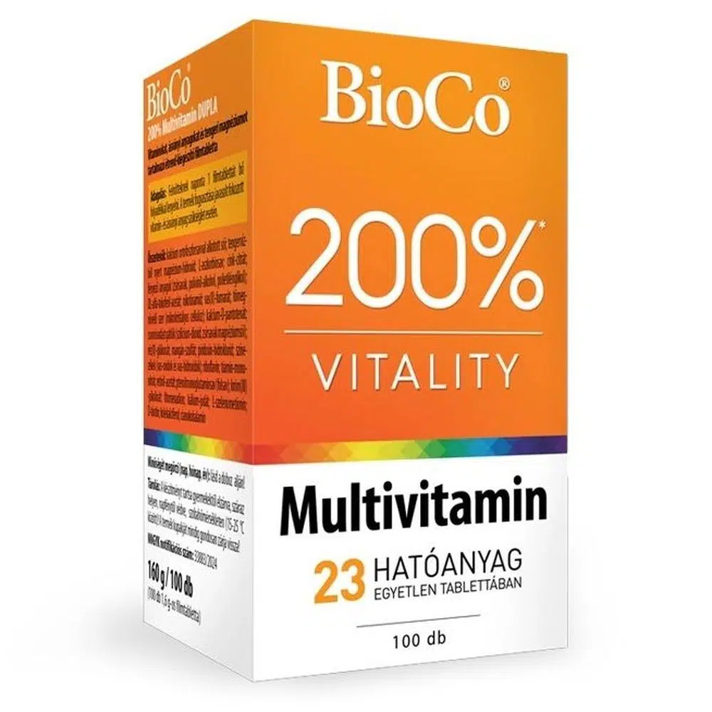 BioCo 200% Vitality Multivitamin Dupla filmtabletta - 100db 1 BioCo 200% Vitality Multivitamin Dupla filmtabletta - 100db