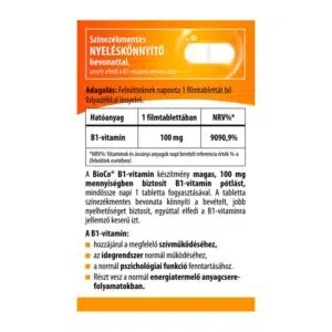 BioCo B1-vitamin 100mg filmtabletta - 80db 3 BioCo B1-vitamin 100mg filmtabletta - 80db - Image 2