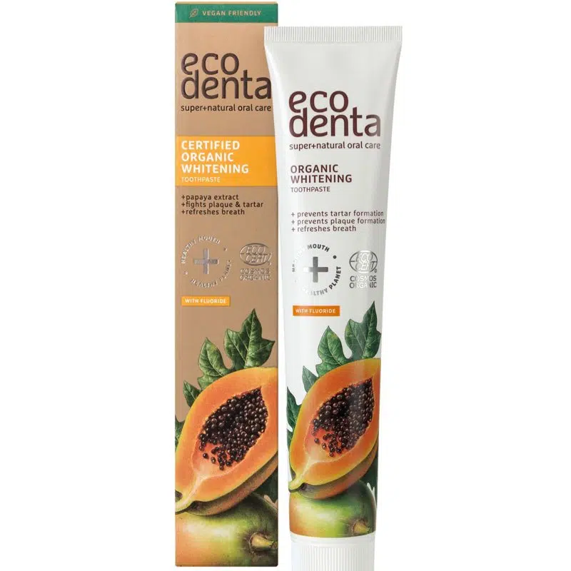 Ecodenta Minősített fehérítő bio fogkrém papajával - 75ml 1 Ecodenta Minősített fehérítő bio fogkrém papajával - 75ml