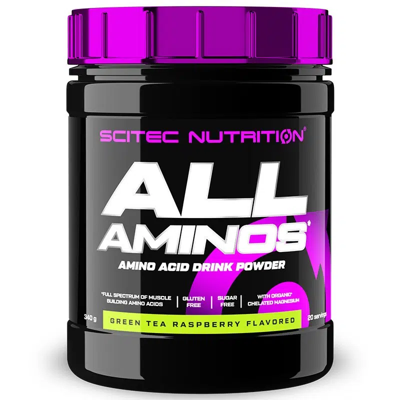 Scitec Nutrition All Aminos zöld tea-málna italpor - 340g 1 Scitec Nutrition All Aminos zöld tea-málna italpor - 340g