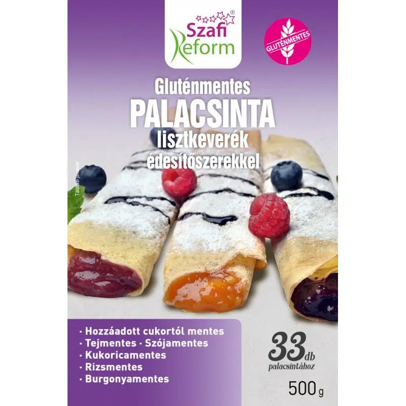 Szafi Reform Gluténmentes szénhidrát csökkentett palacsinta lisztkeverék - 500g 1 Szafi Reform Gluténmentes szénhidrát csökkentett palacsinta lisztkeverék - 500g