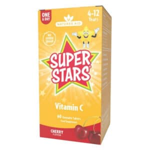 Natures Aid Super Stars Gyerek C-vitamin cseresznye ízű rágótabletta - 60db