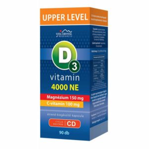 Vita Crystal Upper Level D3-vitamin 4000NE +Mg + C-vitamin kapszula - 90db