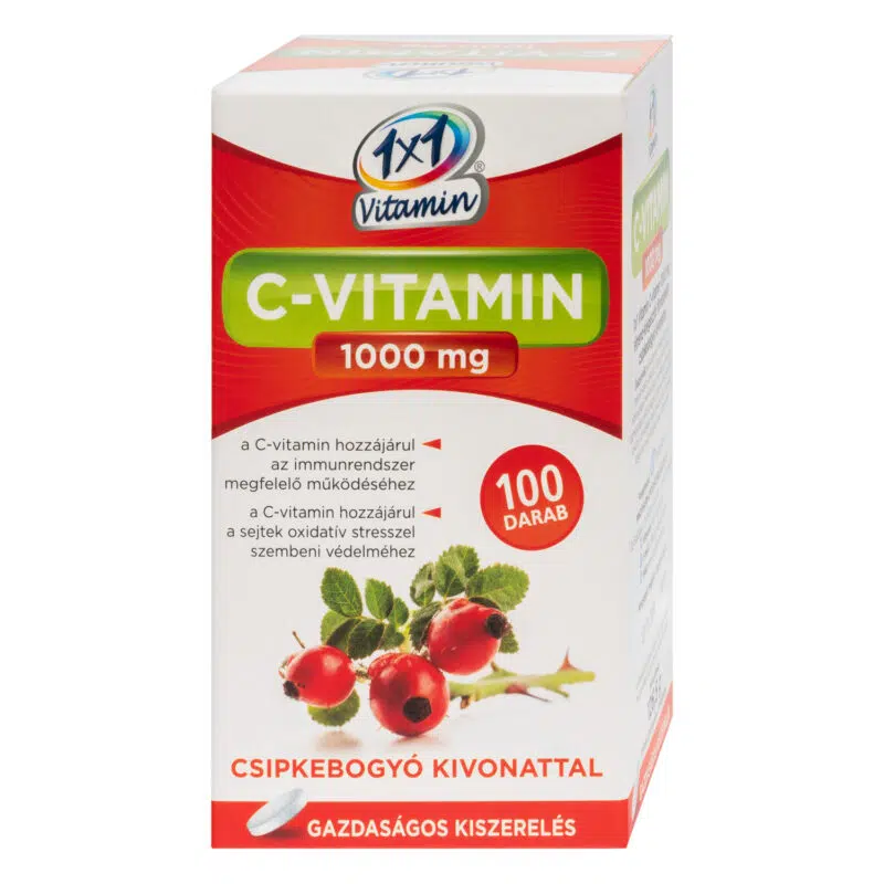 1x1 Vitamin C-vitamin 1000mg csipkebogyós tabletta - 100db