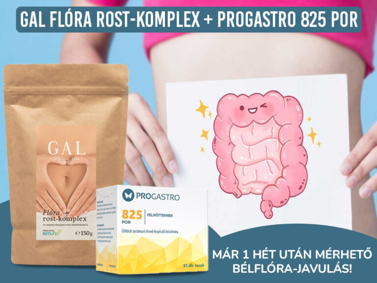 Bélflóra támogatás, emésztésjavítás kiemelkedő hatékonysággal a GAL Flóra Rost-komplex + Progastro 825 por segítségével!