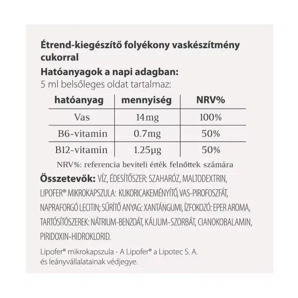 Vitaking VitaFer mikrokapszulázott vas készítmény - 120ml 2 Vitaking VitaFer mikrokapszulázott vas készítmény - 120ml - Image 2