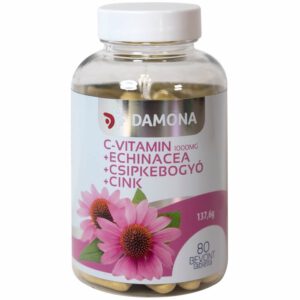 Damona C-vitamin 1000mg + Echinacea + csipkebogyó + cink tabletta - 80db