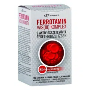 InnoPharm Ferrotamin Vas (III) komplex rágótabletta - 60db