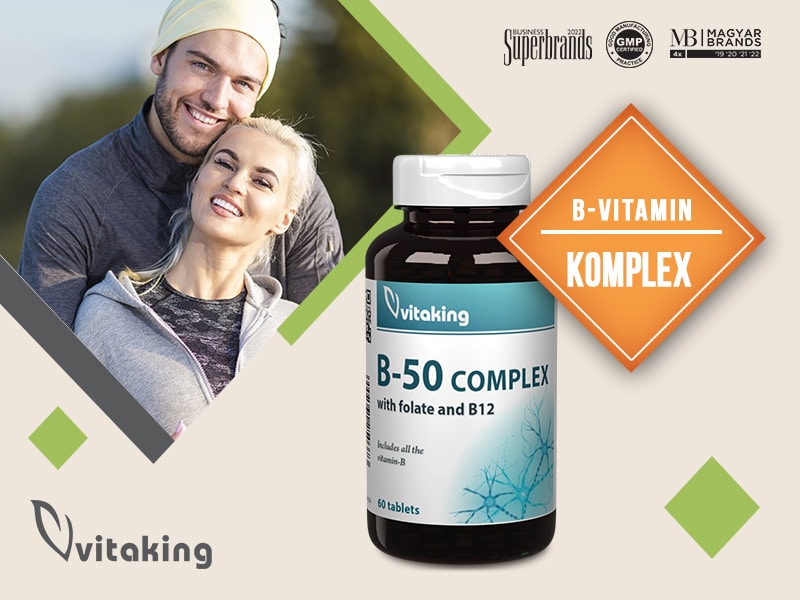A B-vitaminok hatékony pótlásához ajánljuk a Vitaking B-50 komplex tablettát!