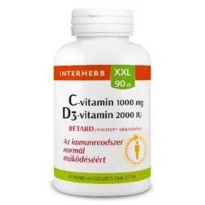 Interherb XXL C+D C-vitamin 1000mg+D3-vitamin 2000NE Retard tabletta - 90db