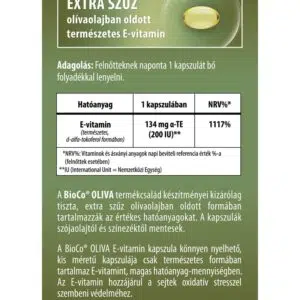 BioCo OLIVA Természetes E-vitamin 200 IU lágyzselatin kapszula - 60db 3 BioCo OLIVA Természetes E-vitamin 200 IU lágyzselatin kapszula - 60db - Image 2